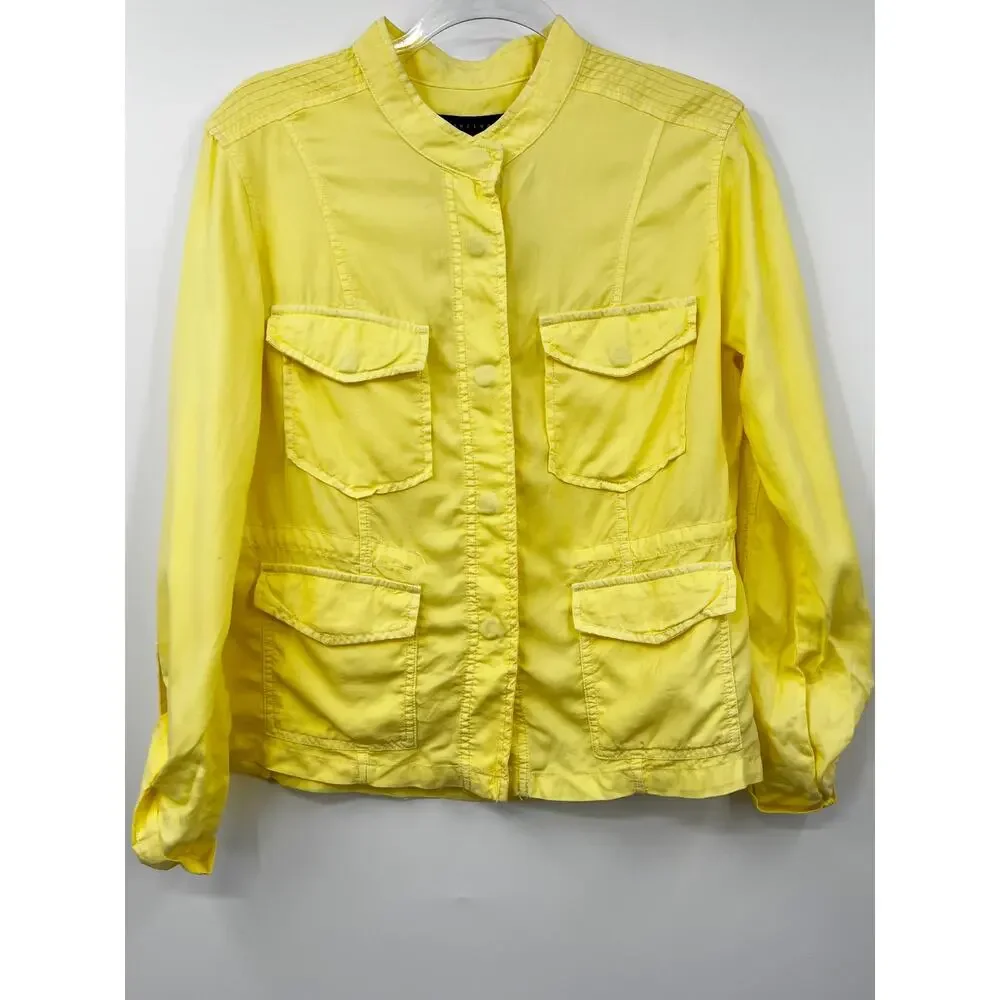 Sanctuary Jacket Womens Lightweight Snap Front‎ Utility Yellow Size M New